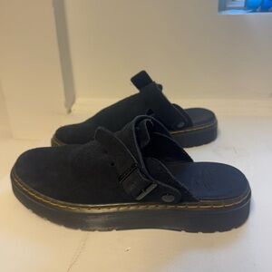 Dr marten suede slingback platform mules